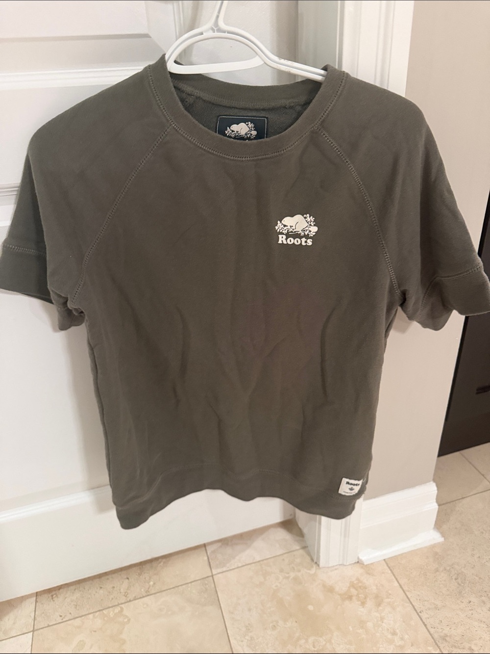 Roots Olive Green Short Sleeve Crewneck T-Shirt